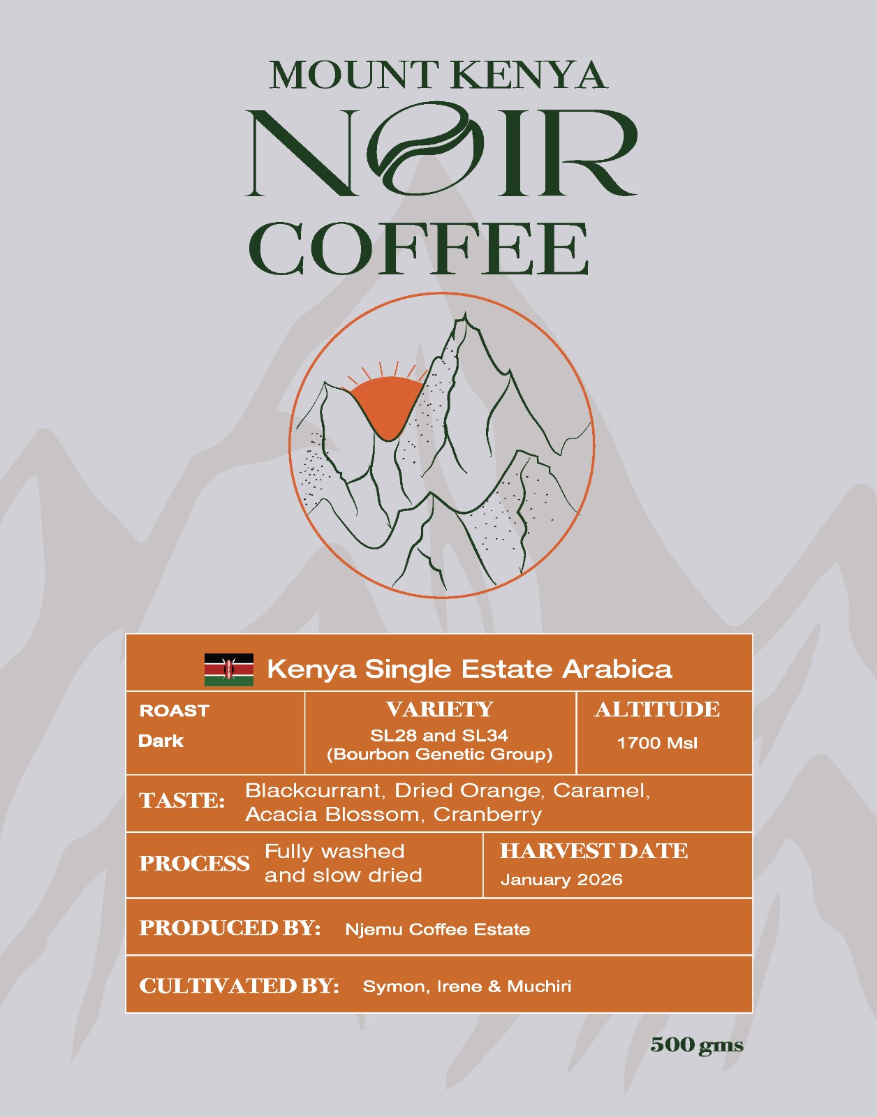 Njemu Estate Roasted AA 250gm - Image 2